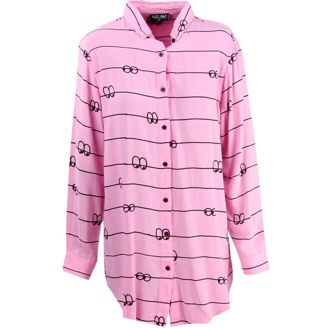 Lazy Oaf Women Eyeline Long Sleeve Shirt (pink) 1 Lazy Oaf Women Eyeline Long Sleeve Shirt (pink)