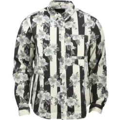 10 Deep 16 Bit Buttondown Long Sleeve Shirt (white / Hibis Strp)