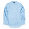BAIT Men Mandarin Collar Button Up Shirt (light Blue)