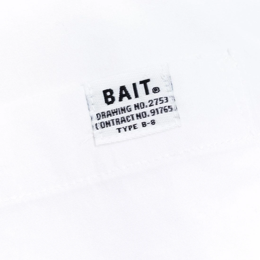 BAIT Men Mandarin Collar Button Up Shirt (white) 3 BAIT Men Mandarin Collar Button Up Shirt (white) - Image 3
