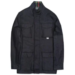 BAIT Men Denim Plaid Jacket (navy / Blue)