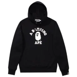 A Bathing Ape Men College Pullover Hoodie (black)