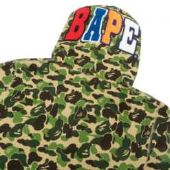 A Bathing Ape Men ABC Camo 2nd Ape Wide Pullover Hoodie (green) -Marvia Wear Sales Store ap1g80114003grn 5