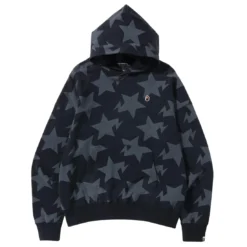 A Bathing Ape Men Sta Pattern Loose Fit Pullover Hoodie (black)