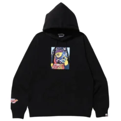 A Bathing Ape Men Bape Girl Pullover Hoodie (black)