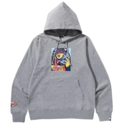 A Bathing Ape Men Bape Girl Pullover Hoodie (gray)