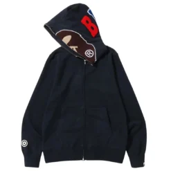 A Bathing Ape Men Overdye 2nd Ape Full Zip Hoodie (black) -Marvia Wear Sales Store ap1i30115003blk 3xl 3 1