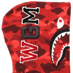 A Bathing Ape Men Color Camo Shark Full Zip Hoodie (red) -Marvia Wear Sales Store ap1i30115010red s 3