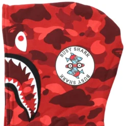 A Bathing Ape Men Color Camo Shark Full Zip Hoodie (red) -Marvia Wear Sales Store ap1i30115010red s 4