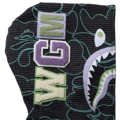 A Bathing Ape Men Text Code Camo Shark Full Zip Hoodie (black) -Marvia Wear Sales Store ap1i30115013blk xl 4