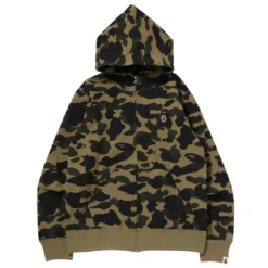 A Bathing Ape Men 1st Camo One Point Full Zip Hoodie (green)