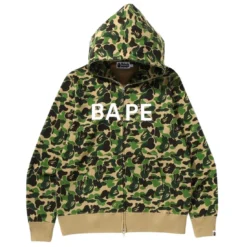 A Bathing Ape Men ABC Camo Bape Full Zip Hoodie (green)