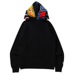 A Bathing Ape Men Color Camo Shark Full Zip Hoodie (black) -Marvia Wear Sales Store ap1i30115023blk 3