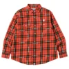 A Bathing Ape Men Bape Logo Check Loose Fit Shirt (red)