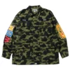 A Bathing Ape Men 1st Camo Shark Relaxed Fit Military Shirt (green)