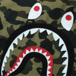 A Bathing Ape Men 1st Camo Shark Relaxed Fit Military Shirt (green) -Marvia Wear Sales Store ap1i30131013grn 4