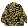 A Bathing Ape Men 1st Camo Shark Relaxed Fit Military Shirt (yellow)