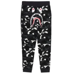 A Bathing Ape Men City Camo Shark Sweat Pants (black)