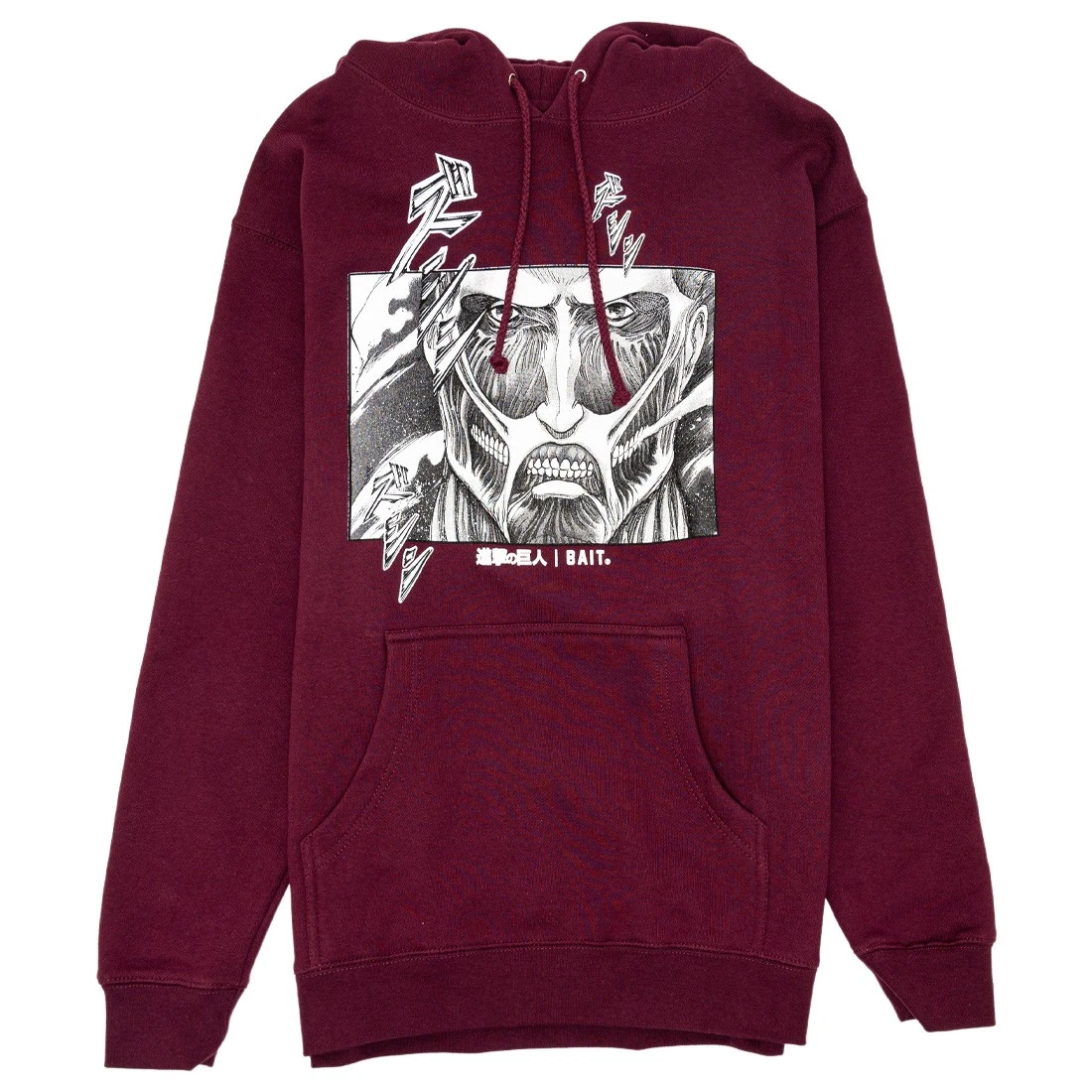 BAIT X Attack On Titan Men Colossal Titan Hoody (burgundy) 1 BAIT X Attack On Titan Men Colossal Titan Hoody (burgundy)