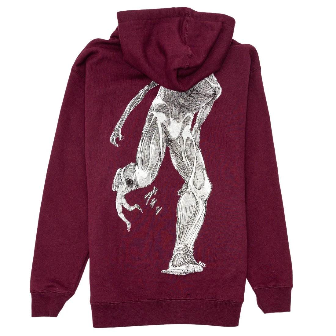 BAIT X Attack On Titan Men Colossal Titan Hoody (burgundy) 3 BAIT X Attack On Titan Men Colossal Titan Hoody (burgundy) - Image 3