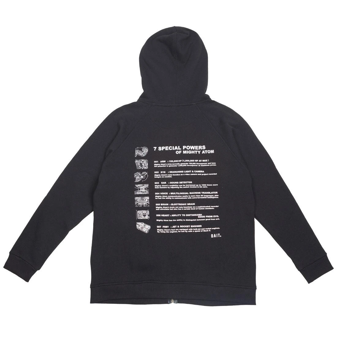 BAIT X Astro Boy Men 7 Special Powers Zip Hoody (black) 2 BAIT X Astro Boy Men 7 Special Powers Zip Hoody (black) - Image 2