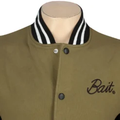 BAIT Basics Baseball Jacket (olive / Black) -Marvia Wear Sales Store babajacketobk thum4 43114