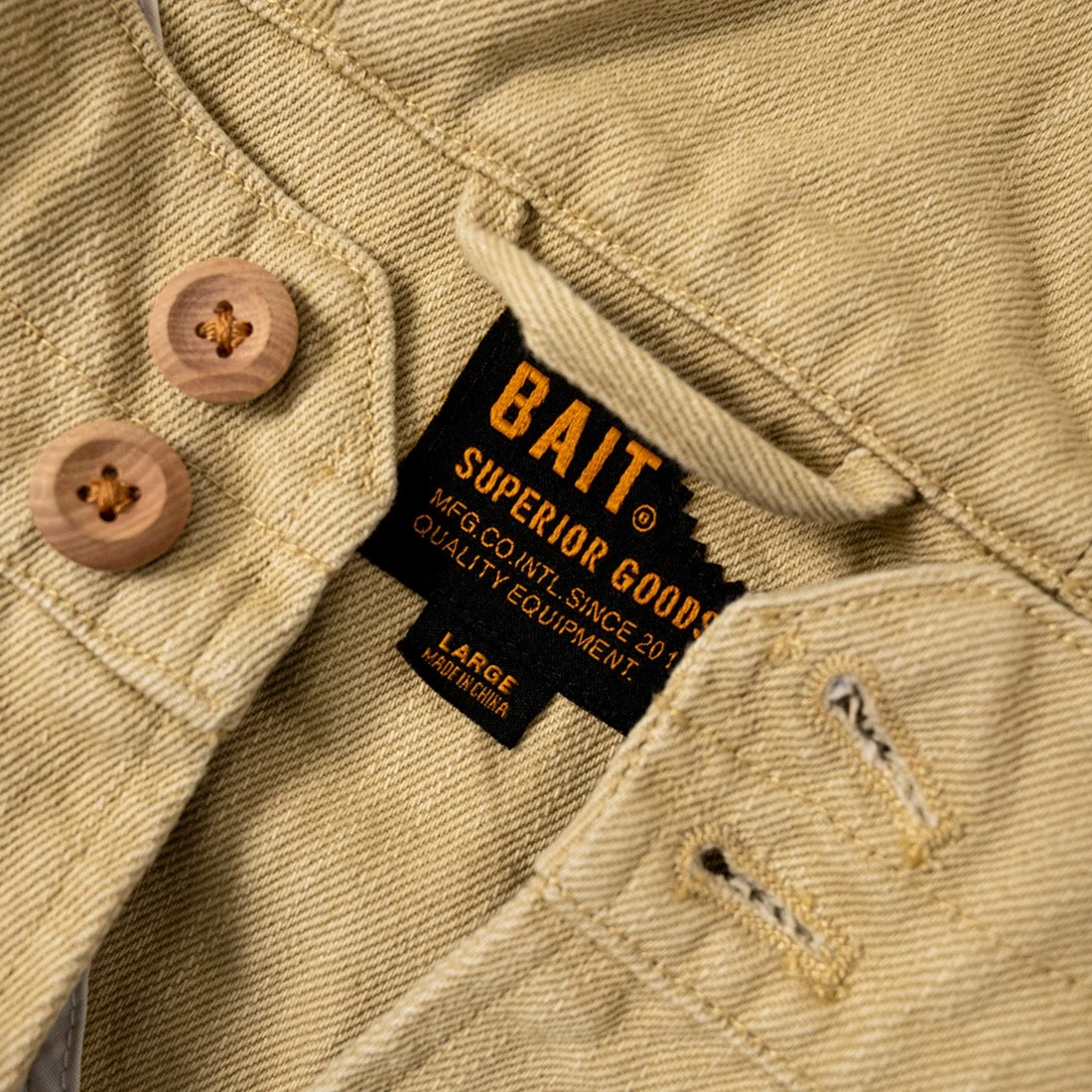 BAIT Men Denim Jacket (brown / Tan) 4 BAIT Men Denim Jacket (brown / Tan) - Image 4