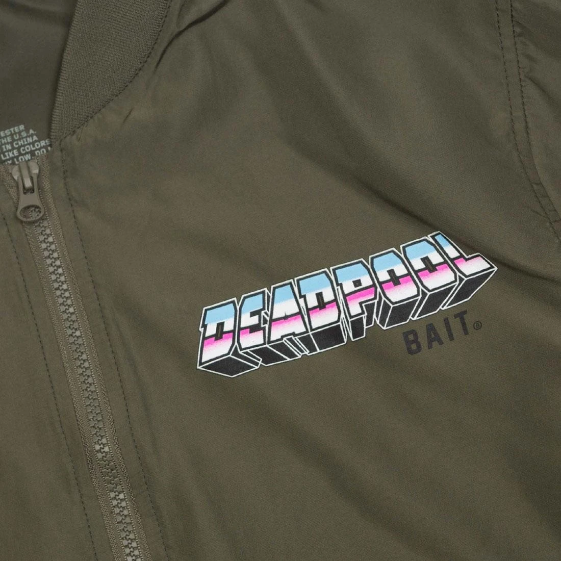 BAIT X Marvel Men Deadpool Unicorn Lightweight Jacket (green / Army) 3 BAIT X Marvel Men Deadpool Unicorn Lightweight Jacket (green / Army) - Image 3