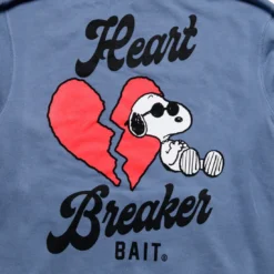BAIT X Snoopy Men Heart Breaker Hoody (blue / Slate) -Marvia Wear Sales Store bahrtbrkhdyblu 5