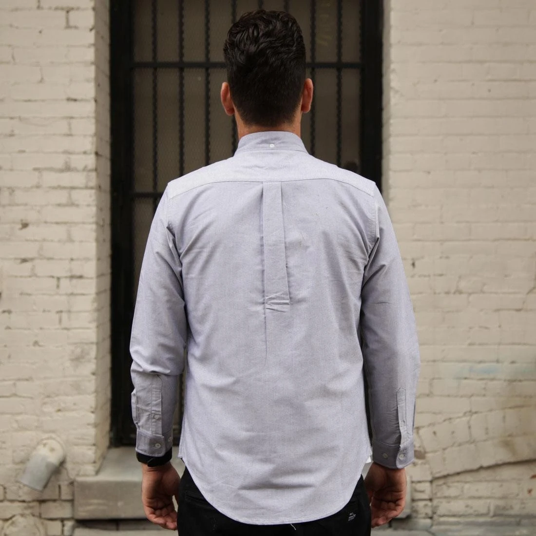 BAIT Oxford Long Sleeve Shirt (gray) 2 BAIT Oxford Long Sleeve Shirt (gray) - Image 2