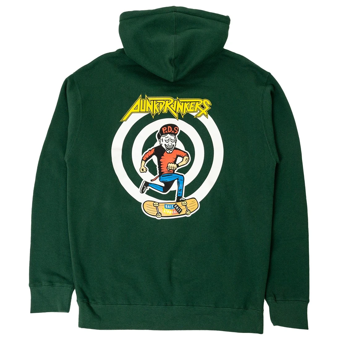 BAIT X Punk Drunkers Men Skateboard Hoody (green) 3 BAIT X Punk Drunkers Men Skateboard Hoody (green) - Image 3