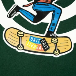 BAIT X Punk Drunkers Men Skateboard Hoody (green) 7 BAIT X Punk Drunkers Men Skateboard Hoody (green) -Marvia Wear Sales Store bapdskatehdygrn 4
