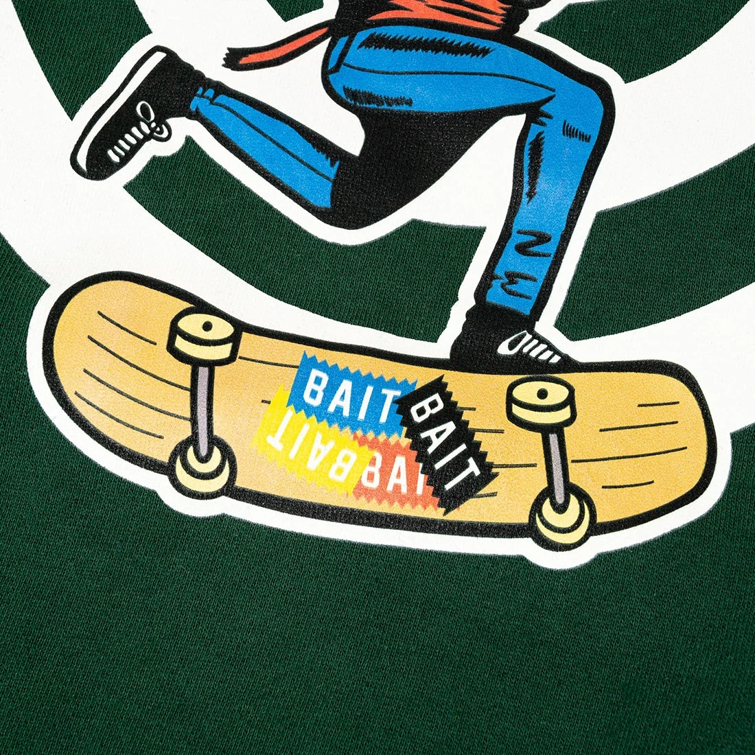 BAIT X Punk Drunkers Men Skateboard Hoody (green) 4 BAIT X Punk Drunkers Men Skateboard Hoody (green) - Image 4