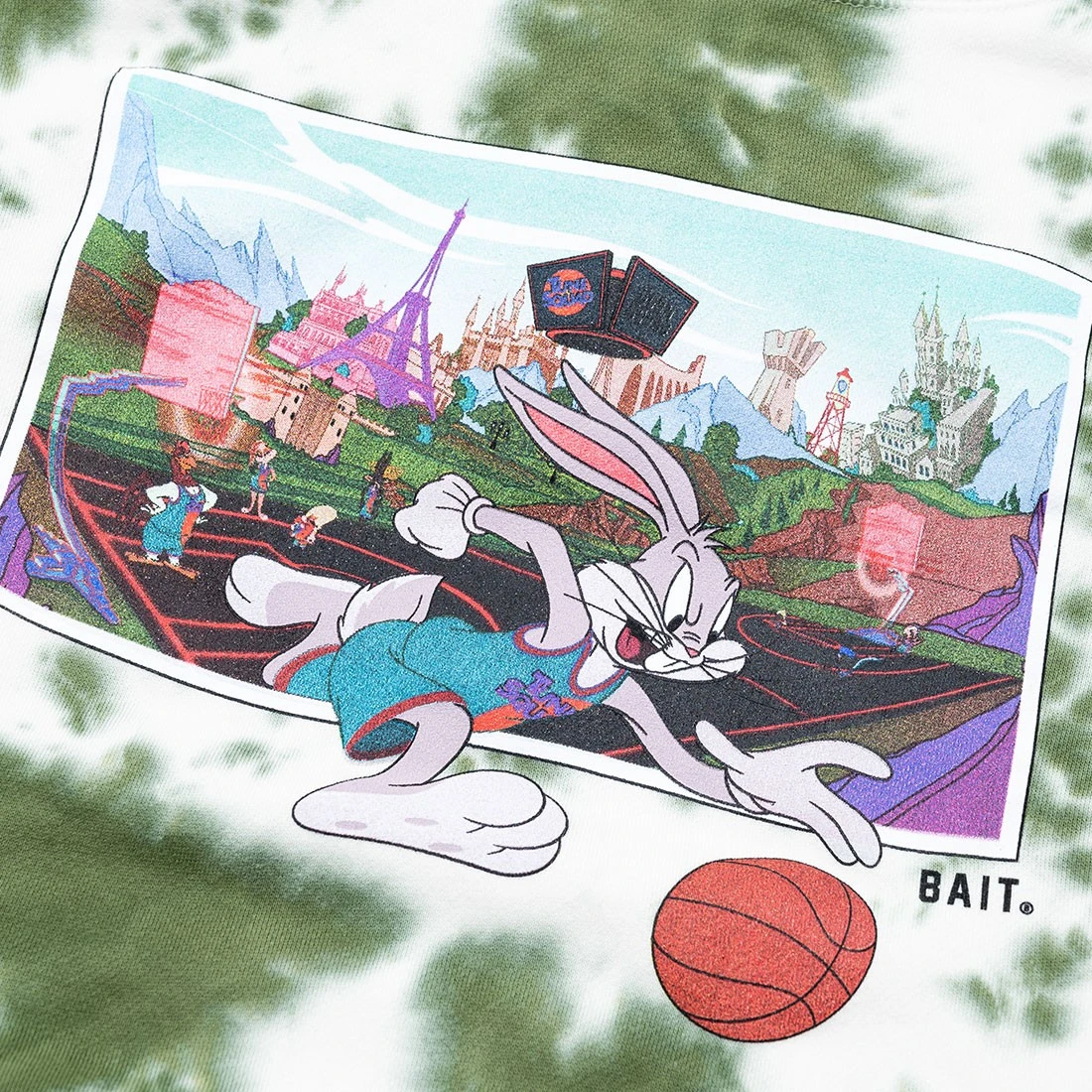 BAIT X Space Jam A New Legacy Men Bugs Dribble Hoody (green / Tie Dye) 2 BAIT X Space Jam A New Legacy Men Bugs Dribble Hoody (green / Tie Dye) - Image 2