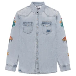 Billionaire Boys Club Men Hillside Long Sleeve Shirt (blue / Denim)