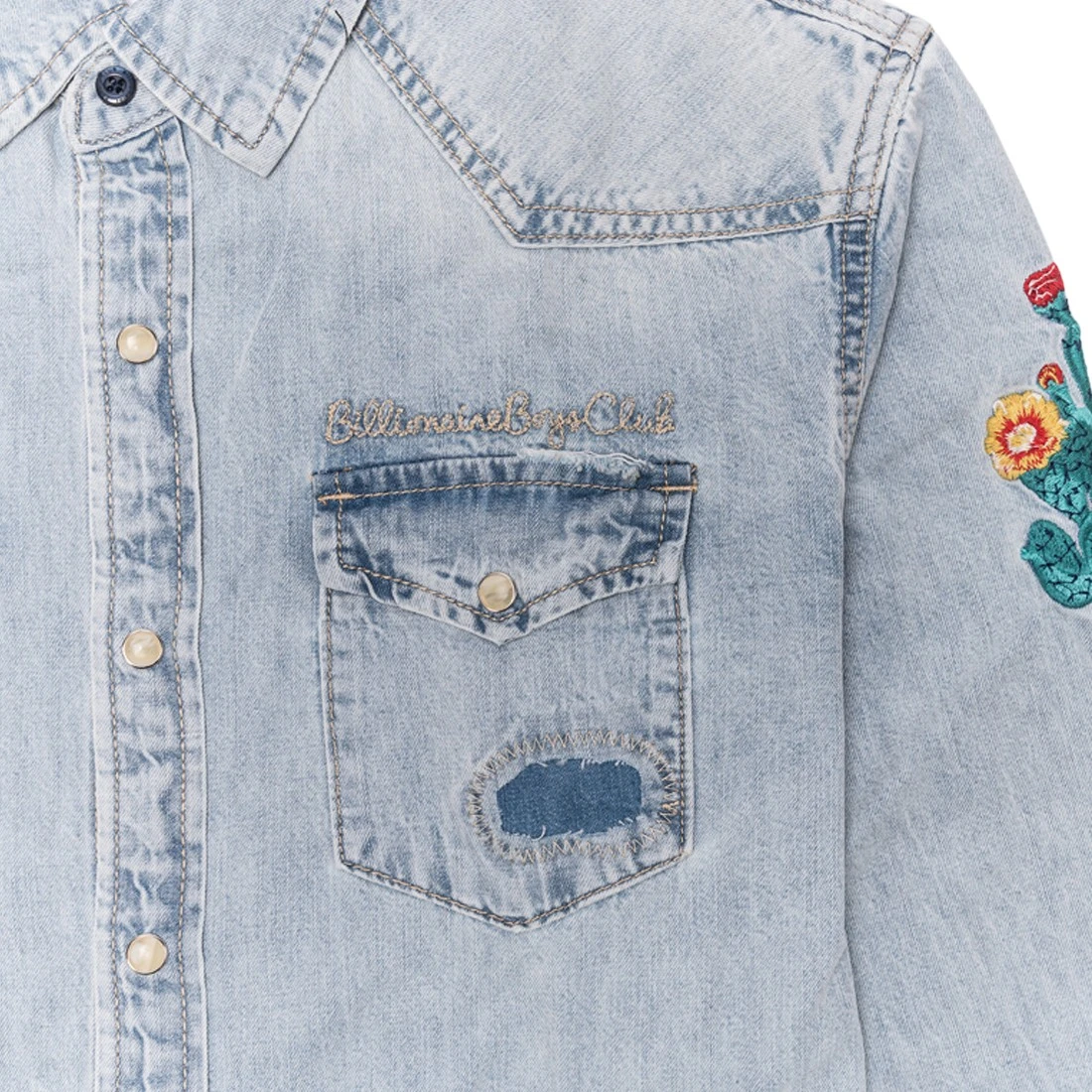 Billionaire Boys Club Men Hillside Long Sleeve Shirt (blue / Denim) 2 Billionaire Boys Club Men Hillside Long Sleeve Shirt (blue / Denim) - Image 2