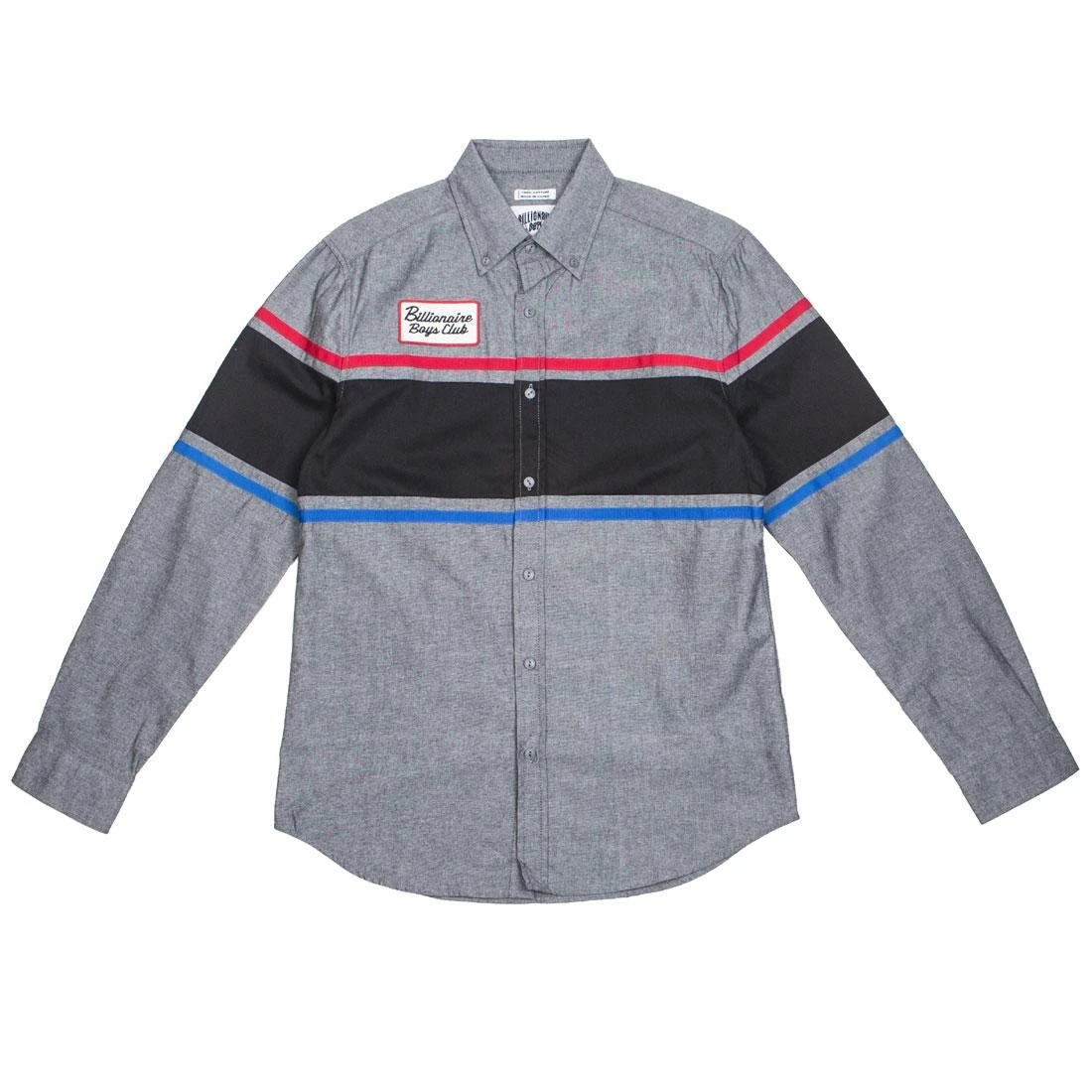 Billionaire Boys Club Men Service Bay Long Sleeve Woven Shirt (gray / Chambray) 1 Billionaire Boys Club Men Service Bay Long Sleeve Woven Shirt (gray / Chambray)