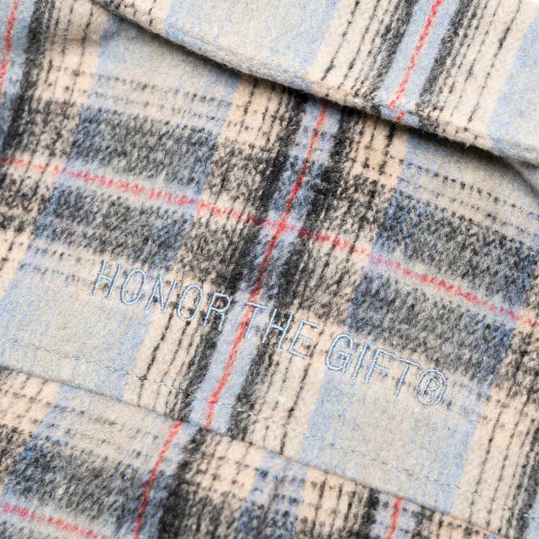 Honor The Gift Women Flannel Crop Jacket (blue) 2 Honor The Gift Women Flannel Crop Jacket (blue) - Image 2