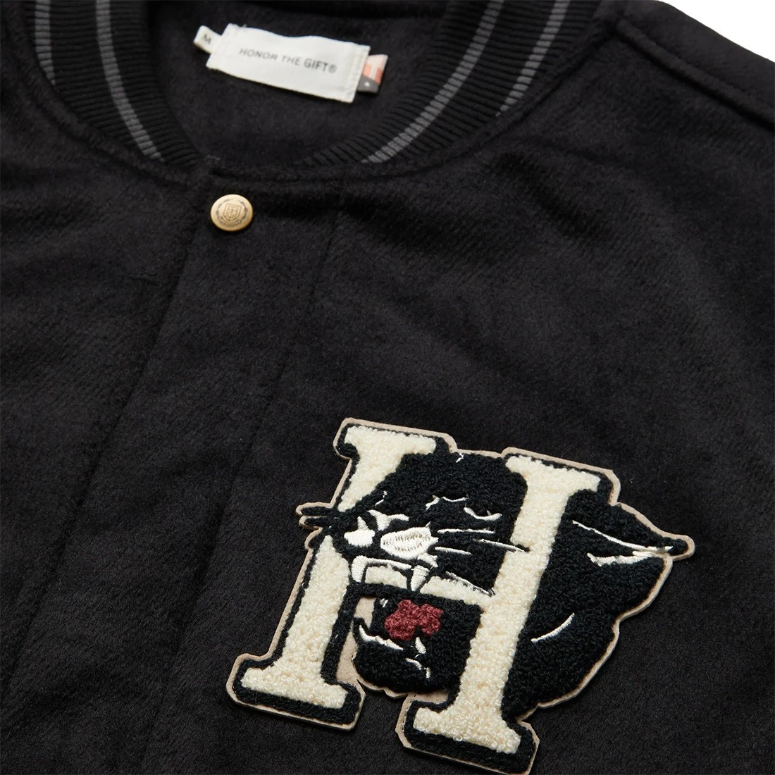 Honor The Gift Men Letterman Jacket (black) 4 Honor The Gift Men Letterman Jacket (black) - Image 4