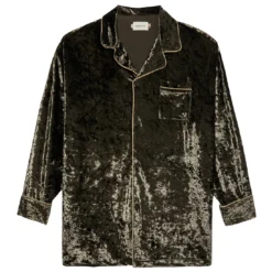 Honor The Gift Women Velvet PJ Button Top (black) -Marvia Wear Sales Store hgwg220330blk 3