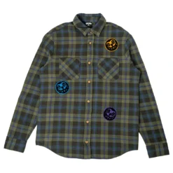 Ice Cream Men Eric Long Sleeve Woven Shirt (green / Plaid)