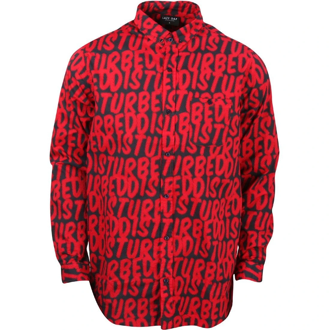 Lazy Oaf Men Disturbed Shirt (black / Red) 1 Lazy Oaf Men Disturbed Shirt (black / Red)