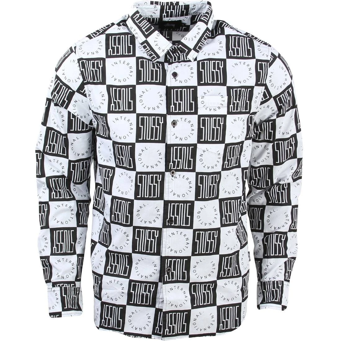 Stussy Men Block Check Shirt (white) 1 Stussy Men Block Check Shirt (white)