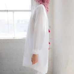 Lazy Oaf X Hello Kitty Women Bow Tie Long Sleeve Shirt (White) -Marvia Wear Sales Store lohkbtieshwht2