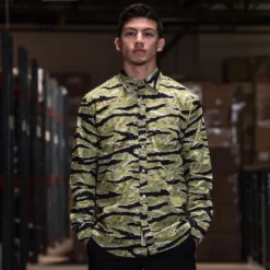 BAIT Basics Long Sleeve Shirt (camo / Tiger Camo) -Marvia Wear Sales Store shirts tigercamolongsleevef