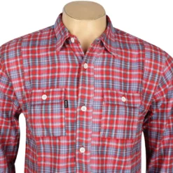 Undefeated Yardmaster Flannel Long Sleeve Shirt (red) -Marvia Wear Sales Store un511037red thum4 42879