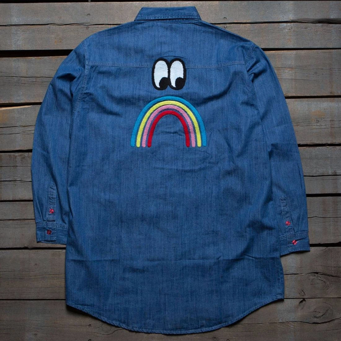 Lazy Oaf Women Sad Rainbow Shirt (blue / Denim) 2 Lazy Oaf Women Sad Rainbow Shirt (blue / Denim) - Image 2