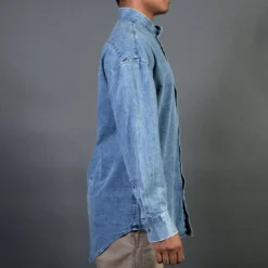 Zanerobe Men Band Rugger Shirt (denim / Washout) -Marvia Wear Sales Store v07a2798 1