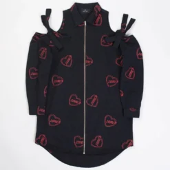 Lazy Oaf Women Cold Shoulder Loner Dress (black)