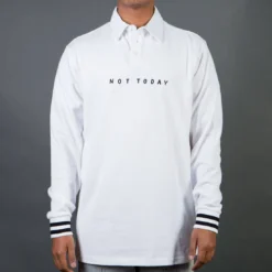 Lazy Oaf Men Not Today Long Sleeve Jersey Tee (white)